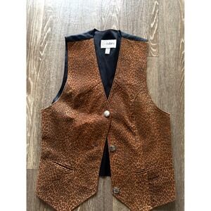 VTG Cedar's Suede Cheetah Vest - M